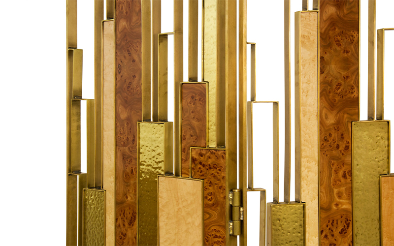 DELPHI | Wood Modern Tri-fold Screen by BRABBU